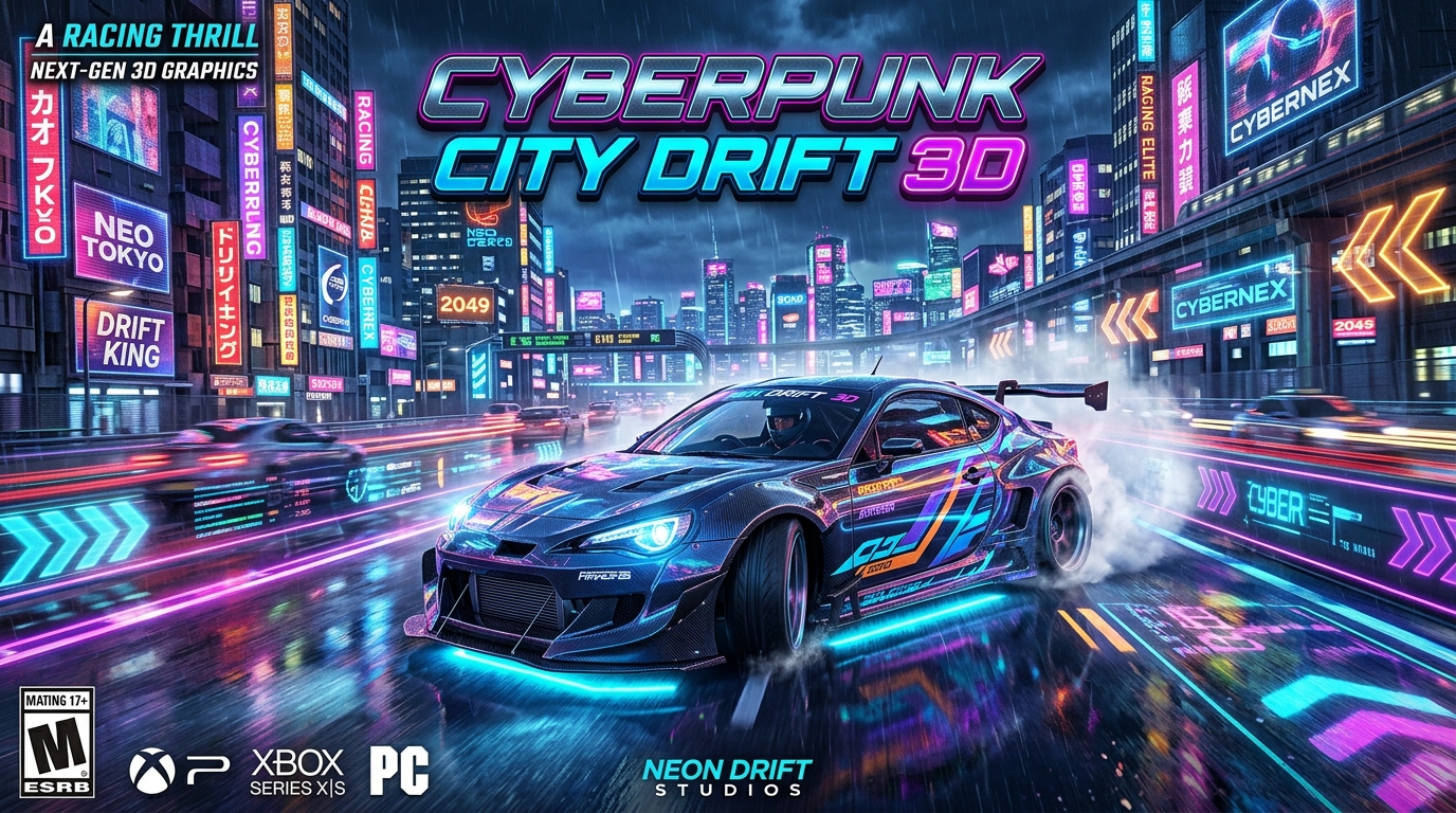 Cyberpunk City Drift 3D