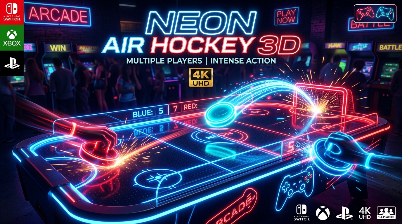 Neon Air Hockey 3D Cup